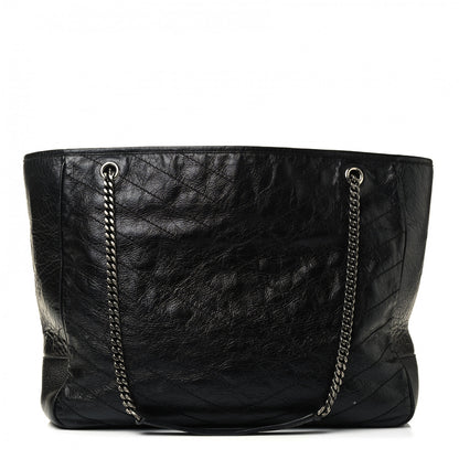 Saint Laurent Crinkled Calfskin Matelasse Monogram Large Niki Shopping Tote Bag Black 1 of 4