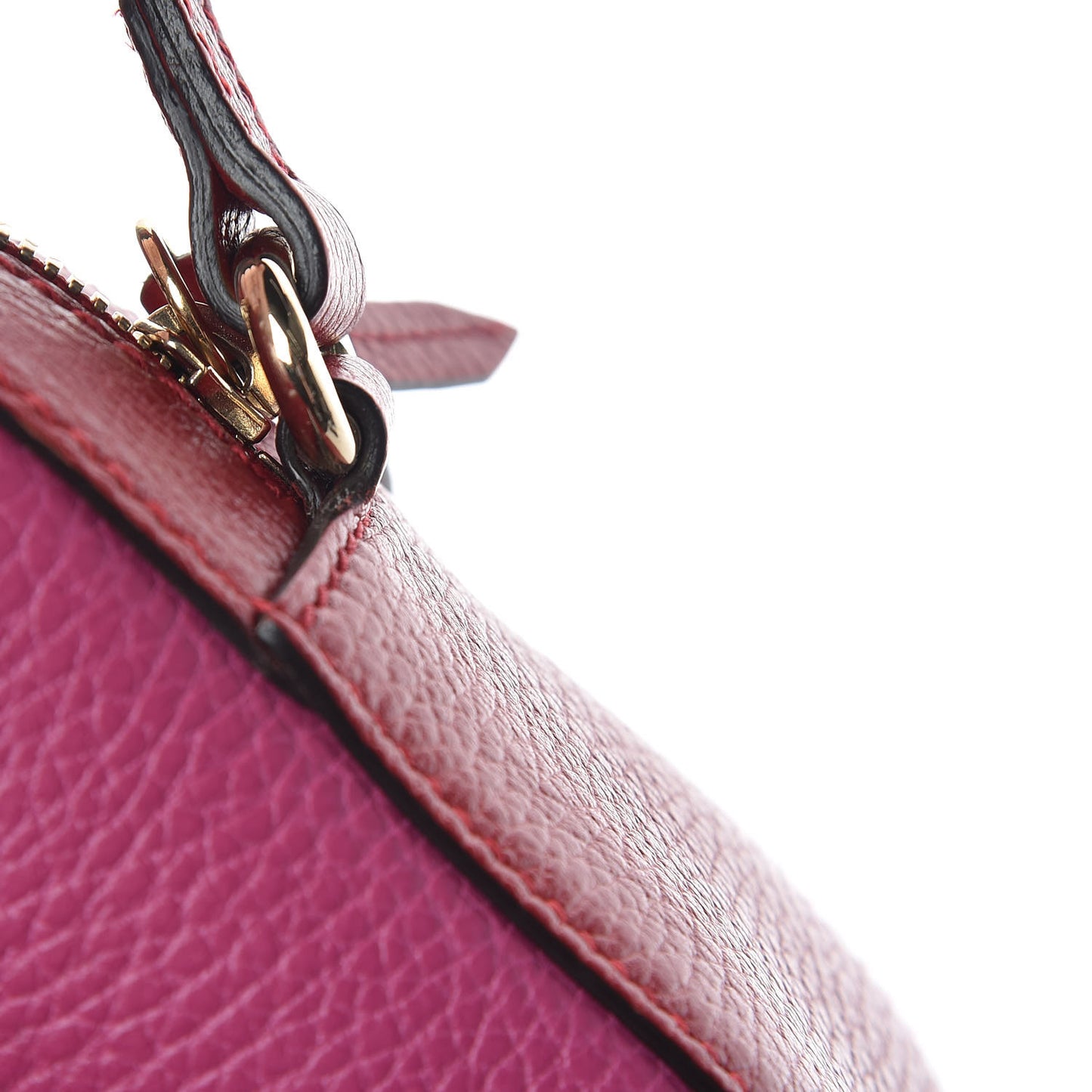 Dollar Calfskin Bi-Color Small Soho Disco Bag New Rosette Hibiscus Red