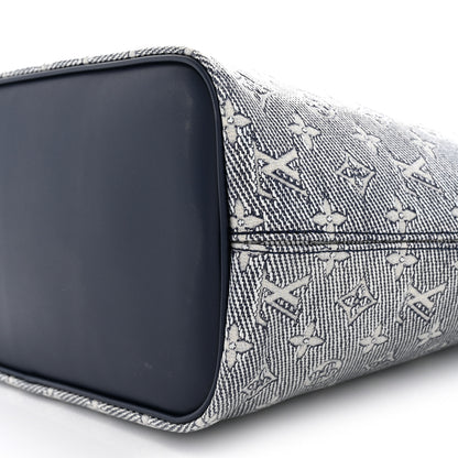 Louis Vuitton Monoglam Neverfull MM Blue 10 of 11