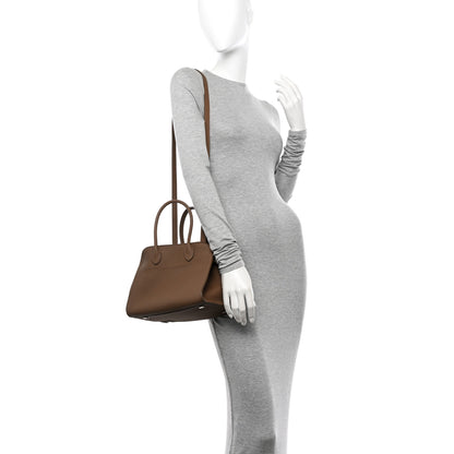 The Row Grained Calfskin Soft Margaux 10 Bag Dark Taupe 2 of 11