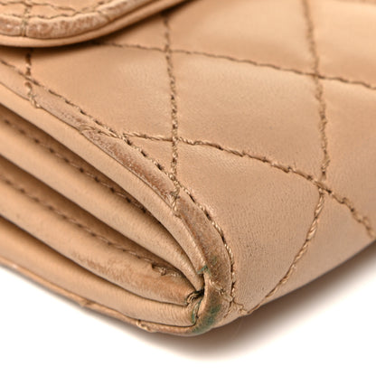 Chanel Lambskin Quilted Chain Clutch Flap Beige 10 of 20