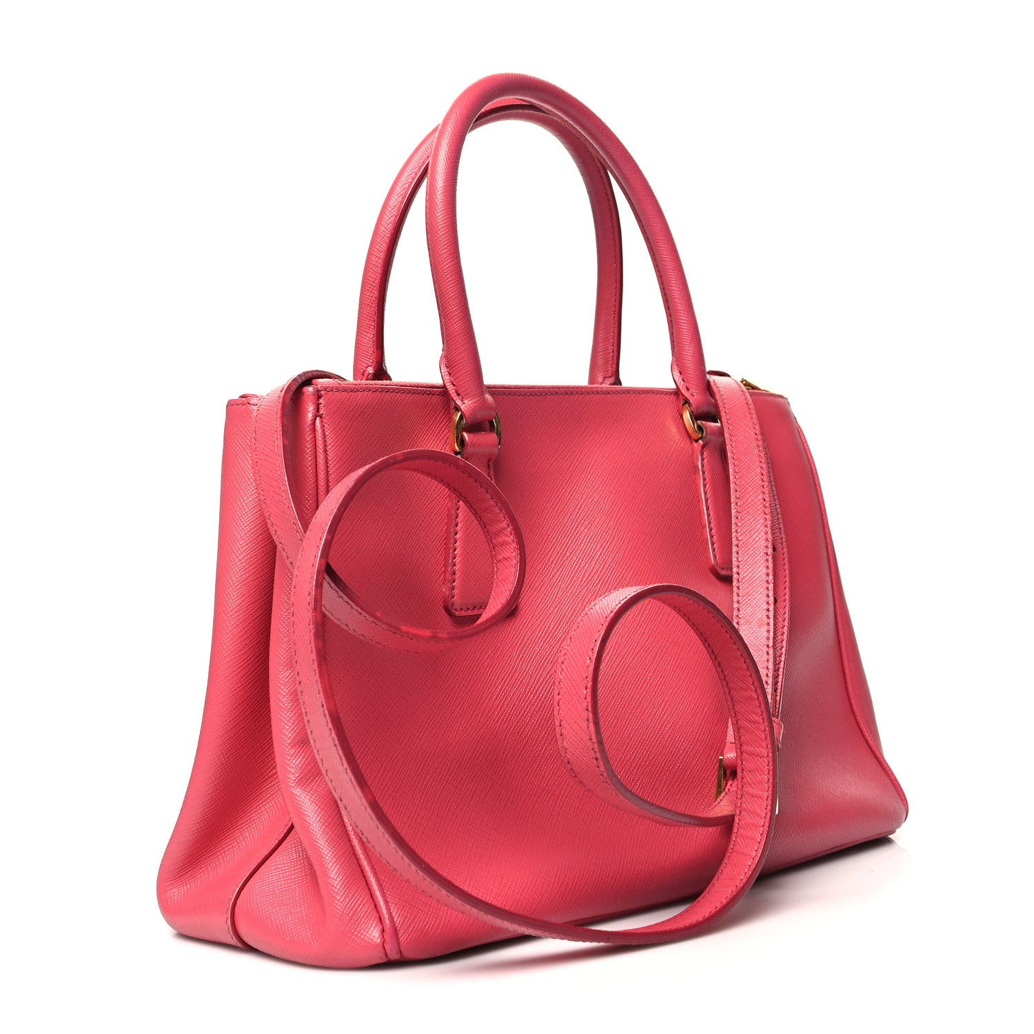 Prada Saffiano Medium Galleria Double Zip Tote Fuxia 3 of 19
