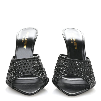 Saint Laurent Tulle Strass Gippy 110 Mule Sandals 36.5 Black 3 of 8