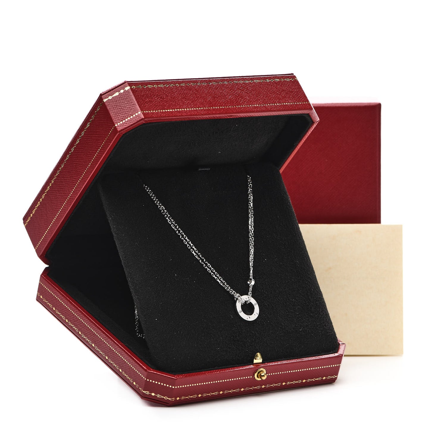 18K White Gold 2 Diamond LOVE Necklace