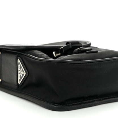 Prada Tessuto Nylon Saffiano Logo Messenger Bag Black 8 of 9