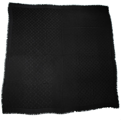 Louis Vuitton Silk Wool Monogram Shawl Black 3 of 6