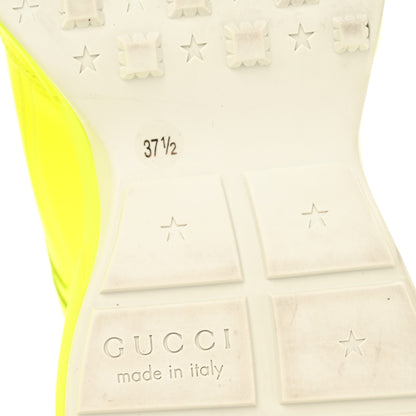 Gucci Calfskin Womens Rhyton Sneakers 37.5 Yellow Fluo 7 of 11