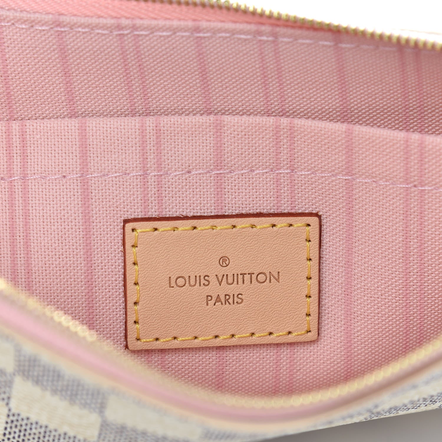 Louis Vuitton Damier Azur Neverfull MM GM Pochette Rose Ballerine 6 of 6