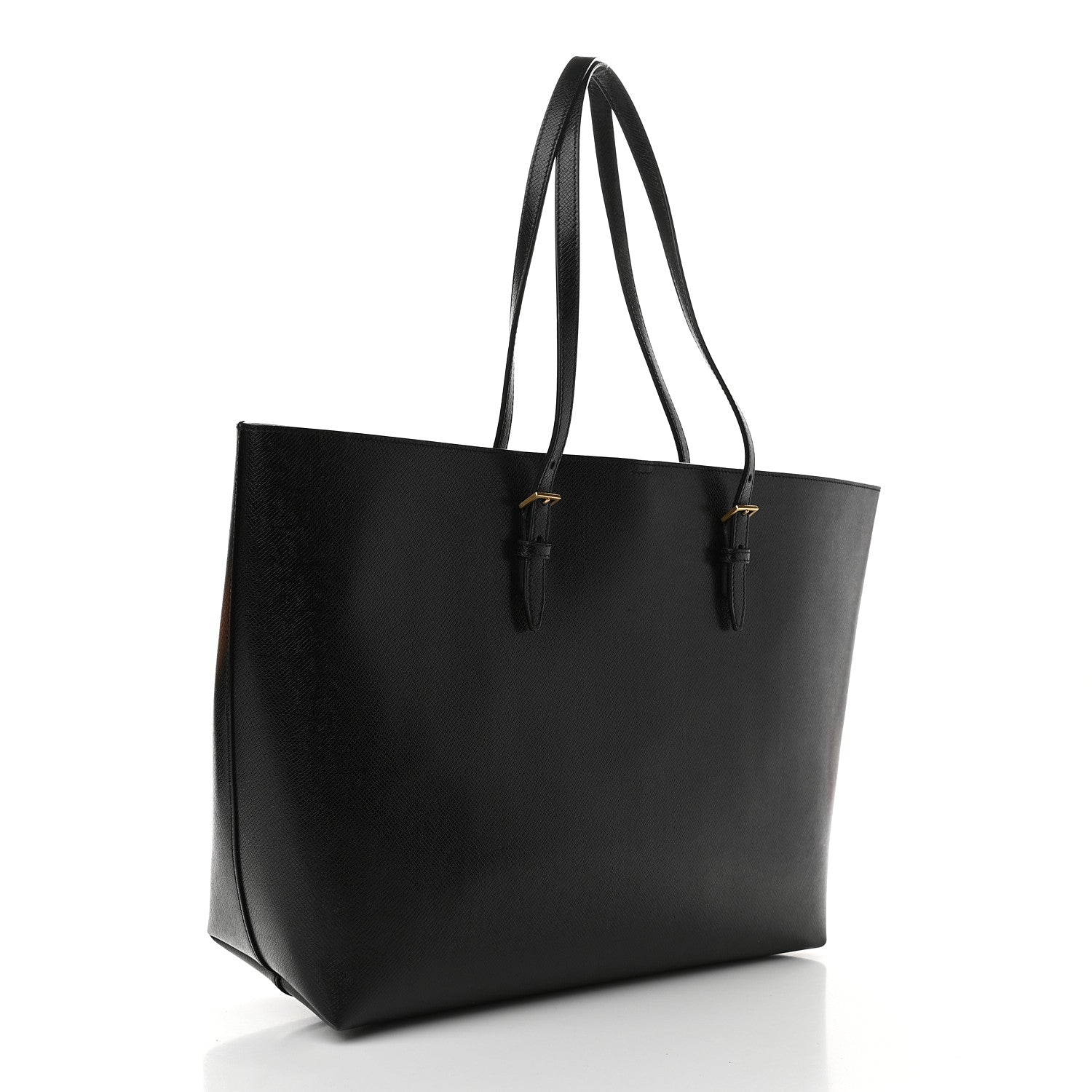 Saint Laurent Grained Calfskin E/W Large Shopping Tote Black 2 of 6
