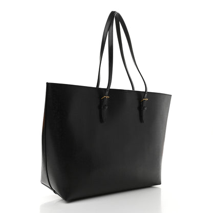 Saint Laurent Grained Calfskin E/W Large Shopping Tote Black 2 of 6