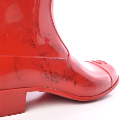 Chanel Rubber Camellia Rain Boots 37 Red 16 of 18