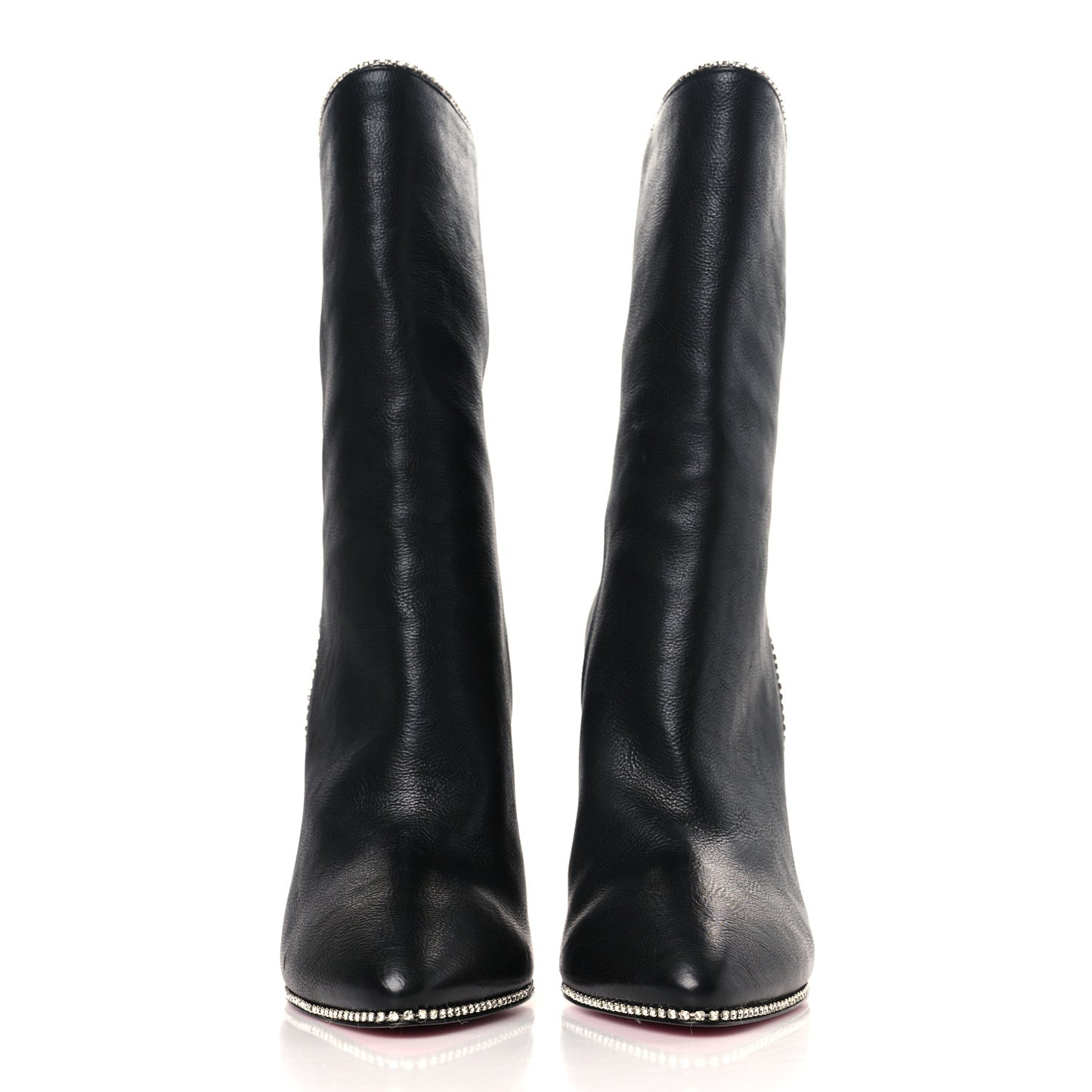 Calfskin Crystal Fosca Boots 36.5 Black