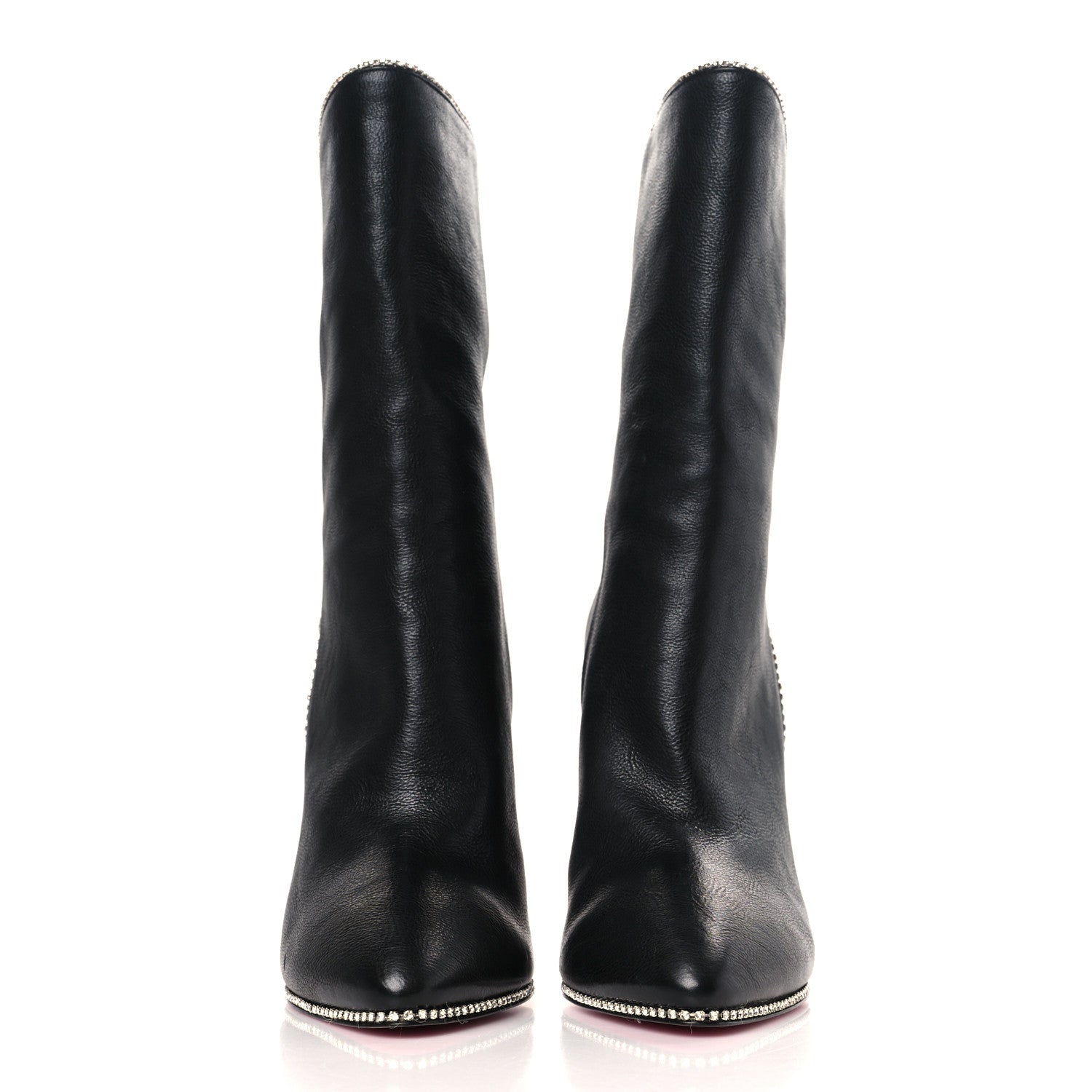 Gucci Calfskin Crystal Fosca Boots 36.5 Black 2 of 7