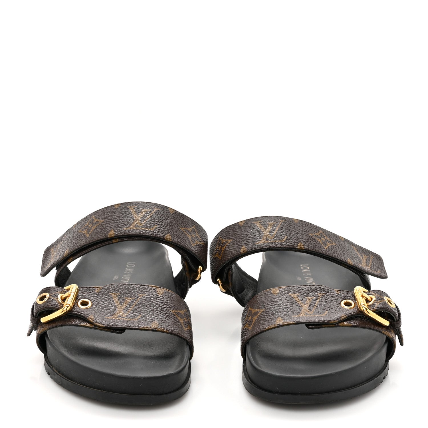 Louis Vuitton Monogram Bom Dia Mule Sandals 38 Black 3 of 14