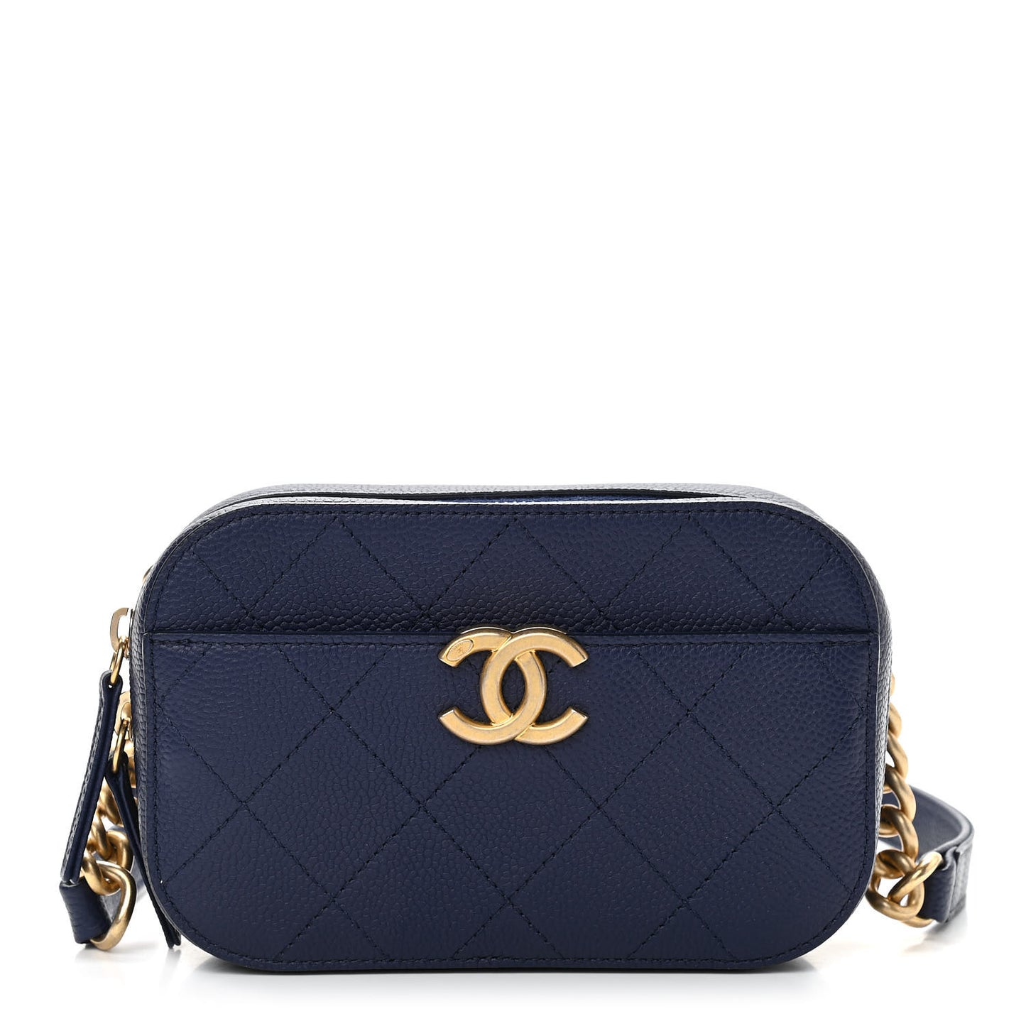 Caviar Quilted Waist Bag Navy Blue