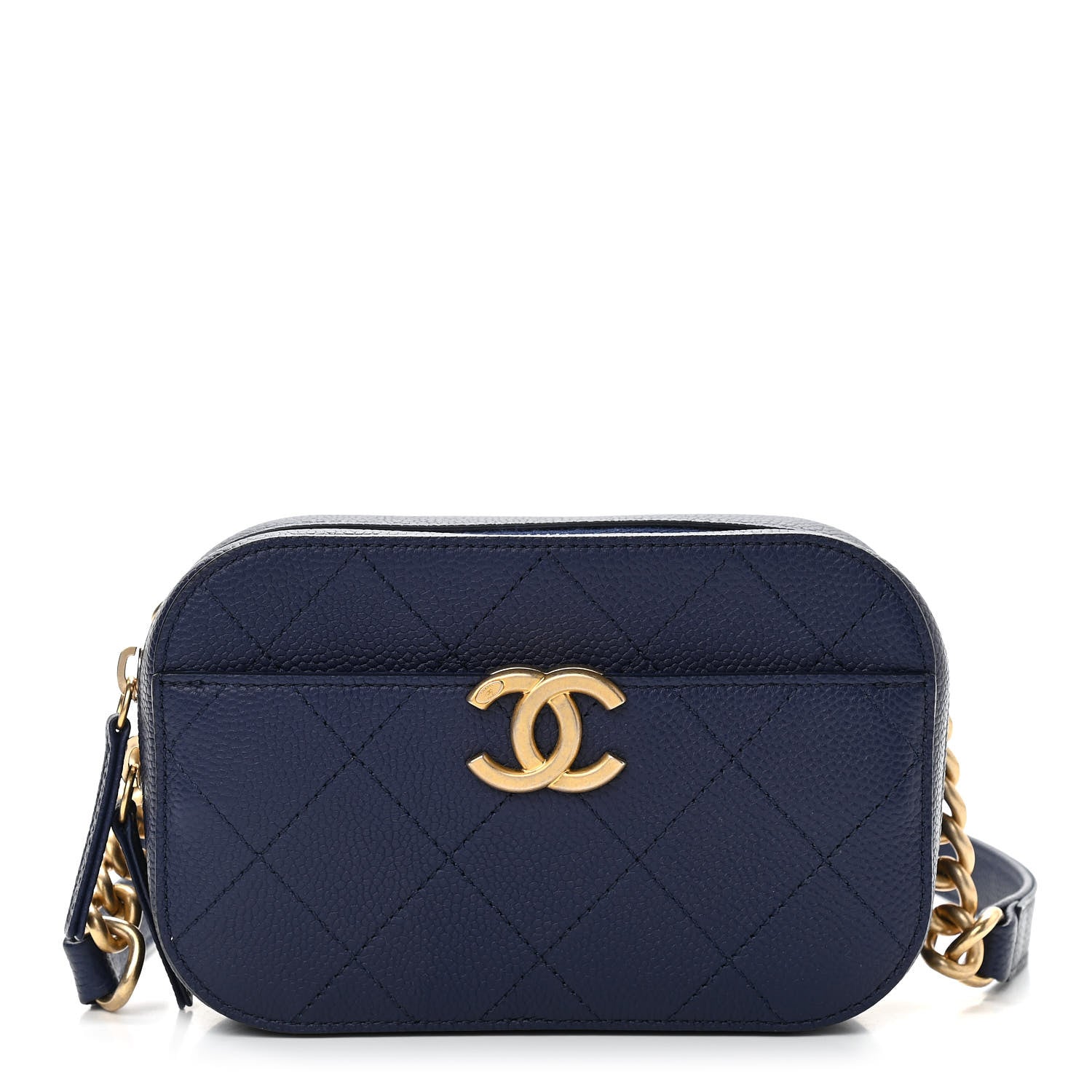 Chanel Caviar Quilted Waist Bag Navy Blue 1 of 10