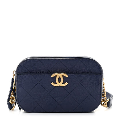 Chanel Caviar Quilted Waist Bag Navy Blue 1 of 10