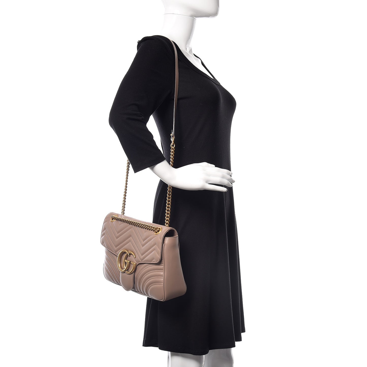 Calfskin Matelasse Medium GG Marmont Shoulder Bag Porcelain Rose