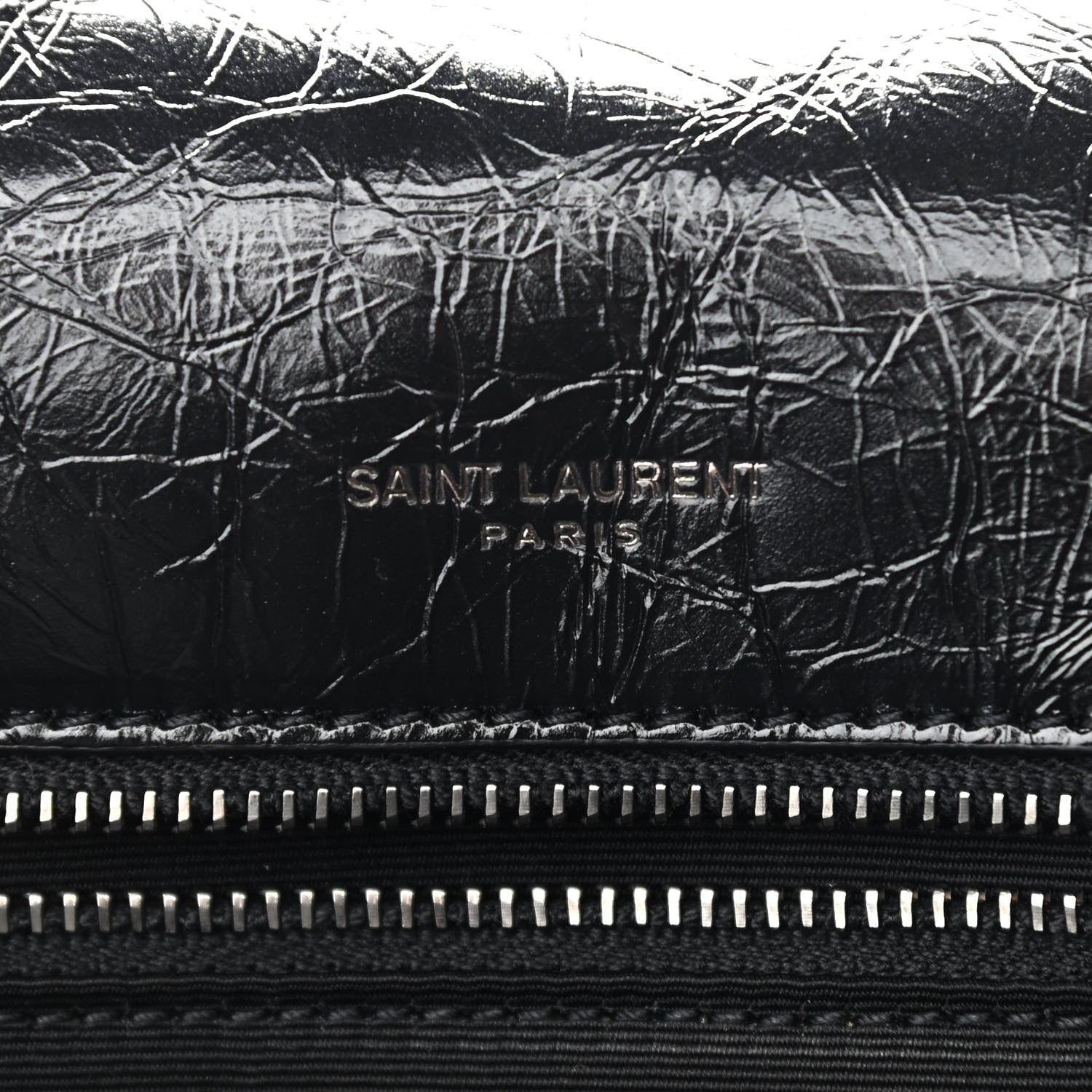 Saint Laurent Crinkled Calfskin Matelasse Monogram Large Niki Chain Satchel Black 7 of 12
