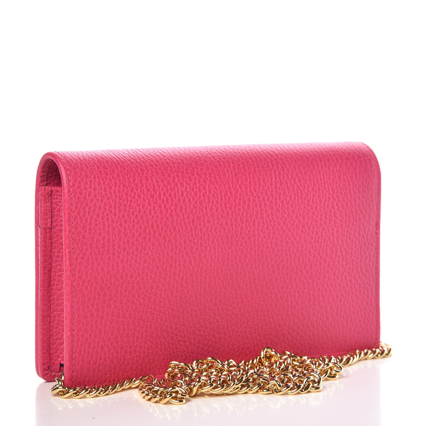 Dollar Calfskin Mini GG Marmont Chain Wallet Box Pink