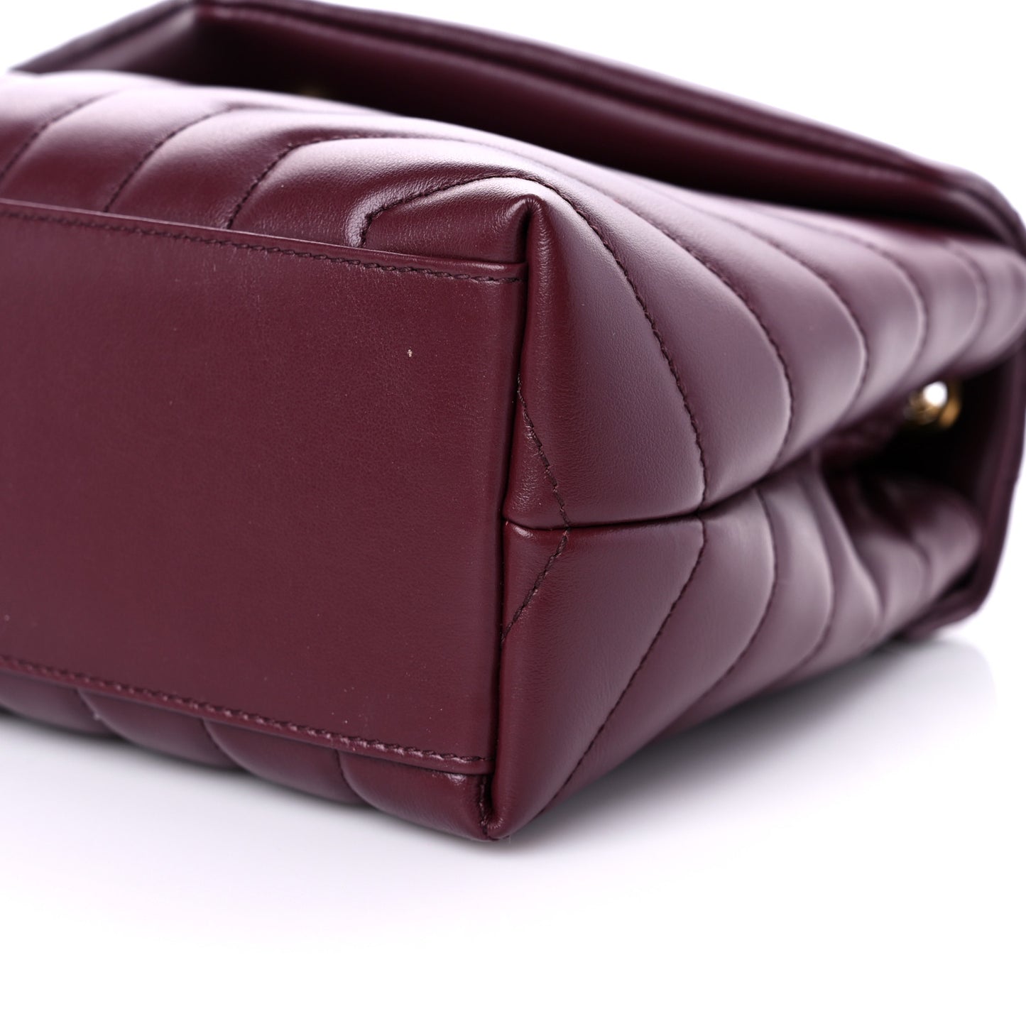 Calfskin Y Quilted Monogram Small Loulou Chain Satchel Dark Legion Red