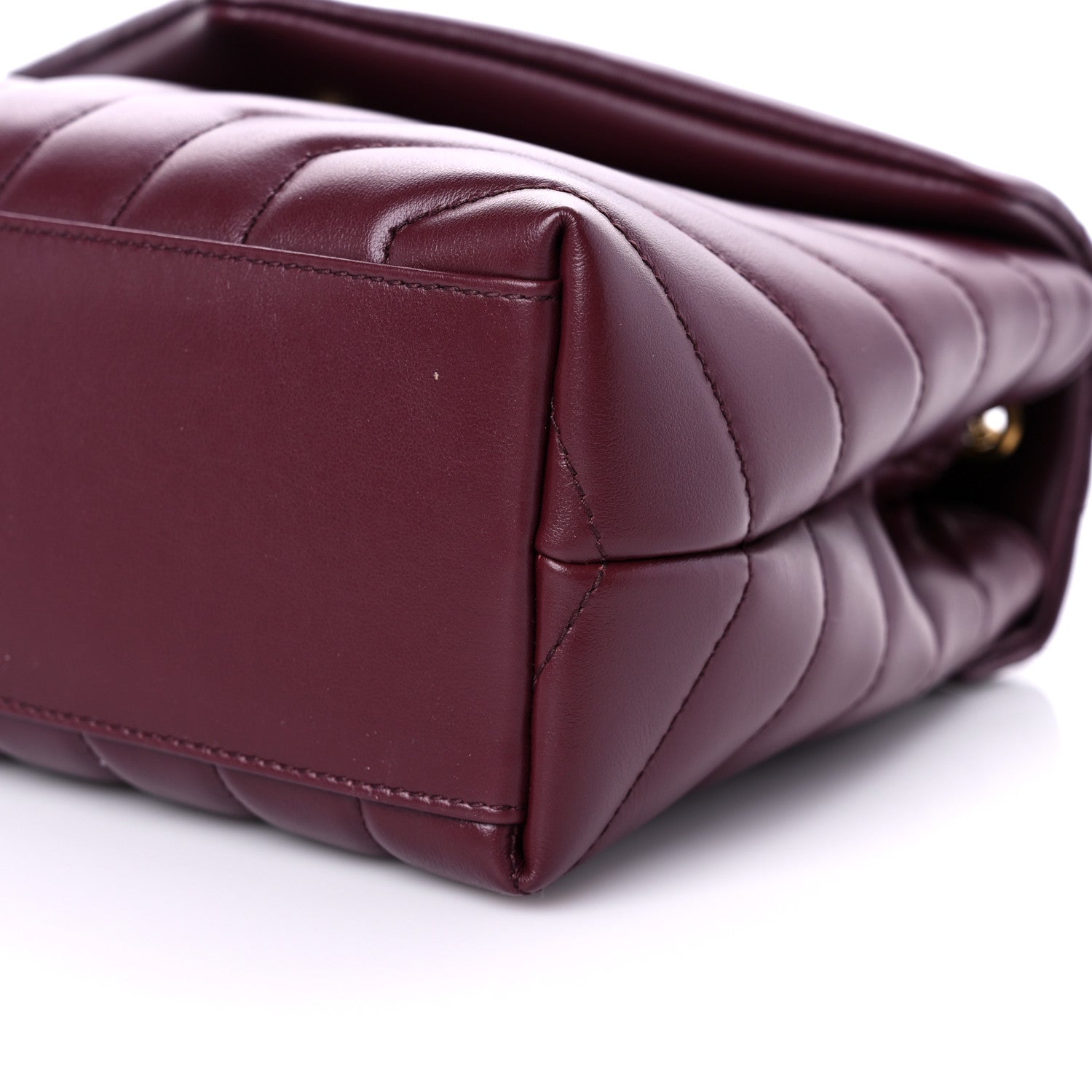 Saint Laurent Calfskin Y Quilted Monogram Small Loulou Chain Satchel Dark Legion Red 9 of 11