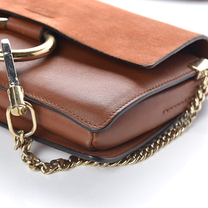 Chloe Suede Calfskin Small Faye Shoulder Bag Tobacco 9 of 9