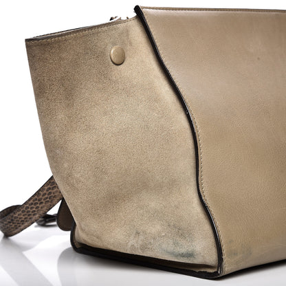 Celine Calfskin Suede Whipsnake Medium Trapeze Black Dune 8 of 25