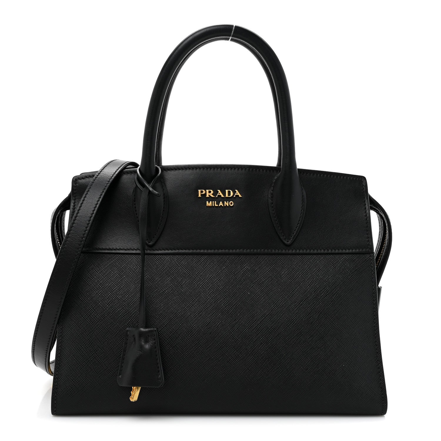 Prada Saffiano City Calfskin Small Esplanade Tote Black 1 of 13