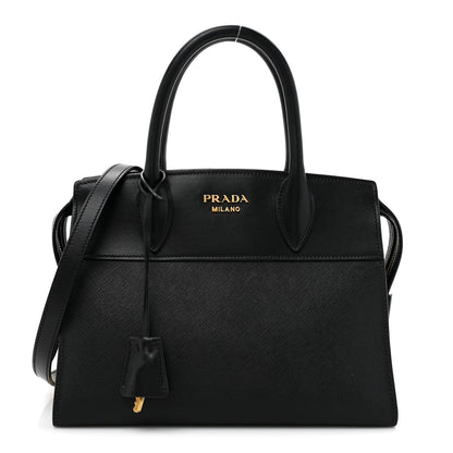 Prada Saffiano City Calfskin Small Esplanade Tote Black 1 of 13