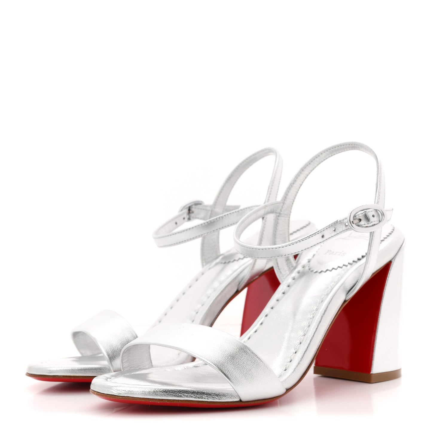 Nappa Laminata Miss Jane 85 Sandal Pumps 36.5 Silver