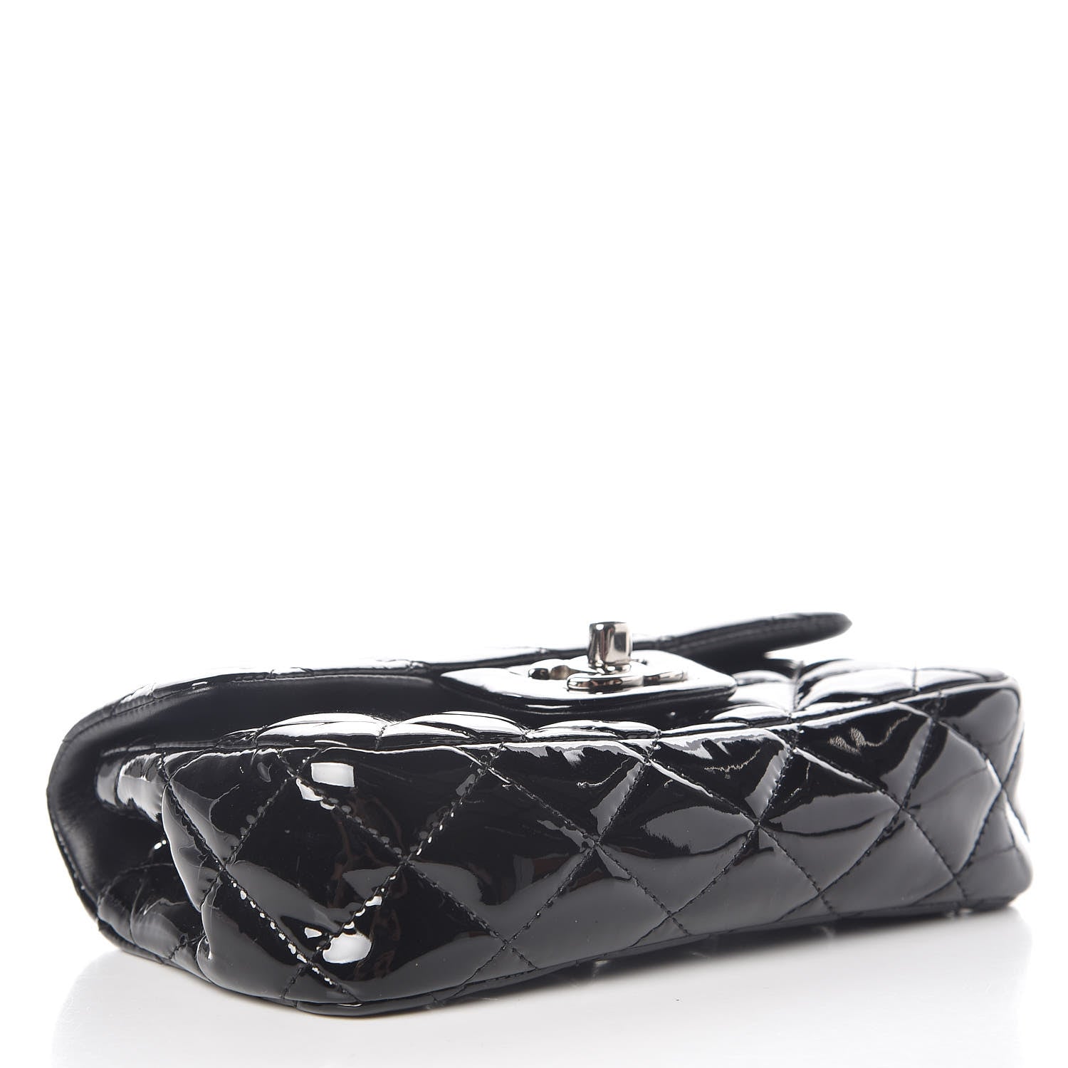 Chanel Patent Calfskin Quilted Extra Mini Rectangular Flap Black 4 of 9