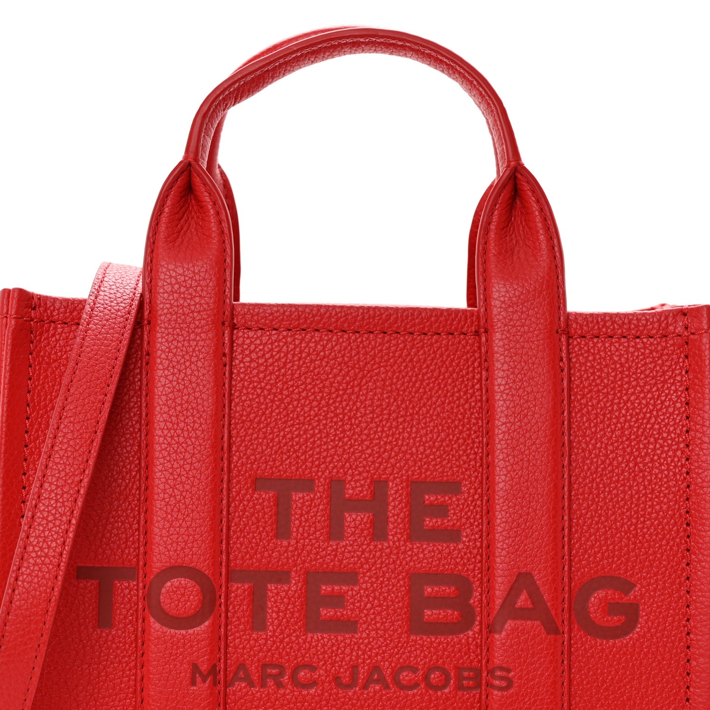 Grained Calfskin Small The Tote Bag Red