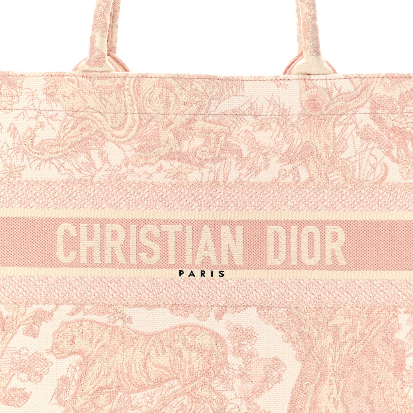 Canvas Embroidered Medium Dioriviera Toile De Jouy Book Tote Rose