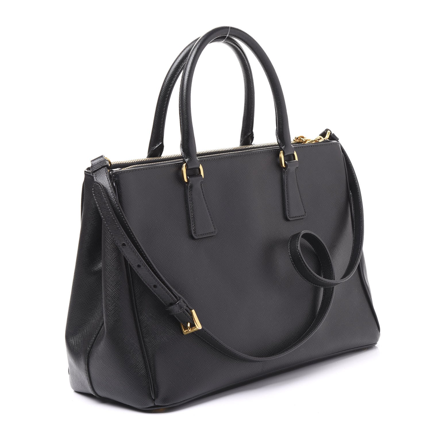 Prada Saffiano Medium Galleria Double Zip Tote Black 2 of 11