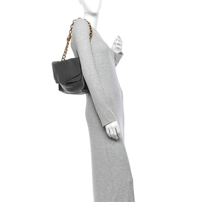 Gucci Grained Lambskin Large Chain Shoulder Bag Grey 2 of 10