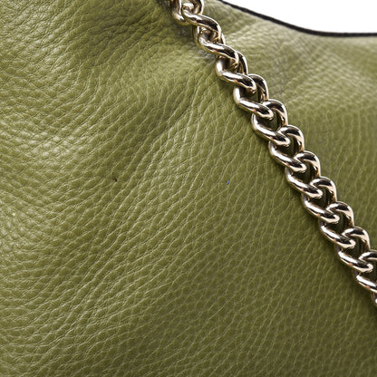 Gucci Pebbled Calfskin Medium Soho Chain Hobo Green 10 of 12