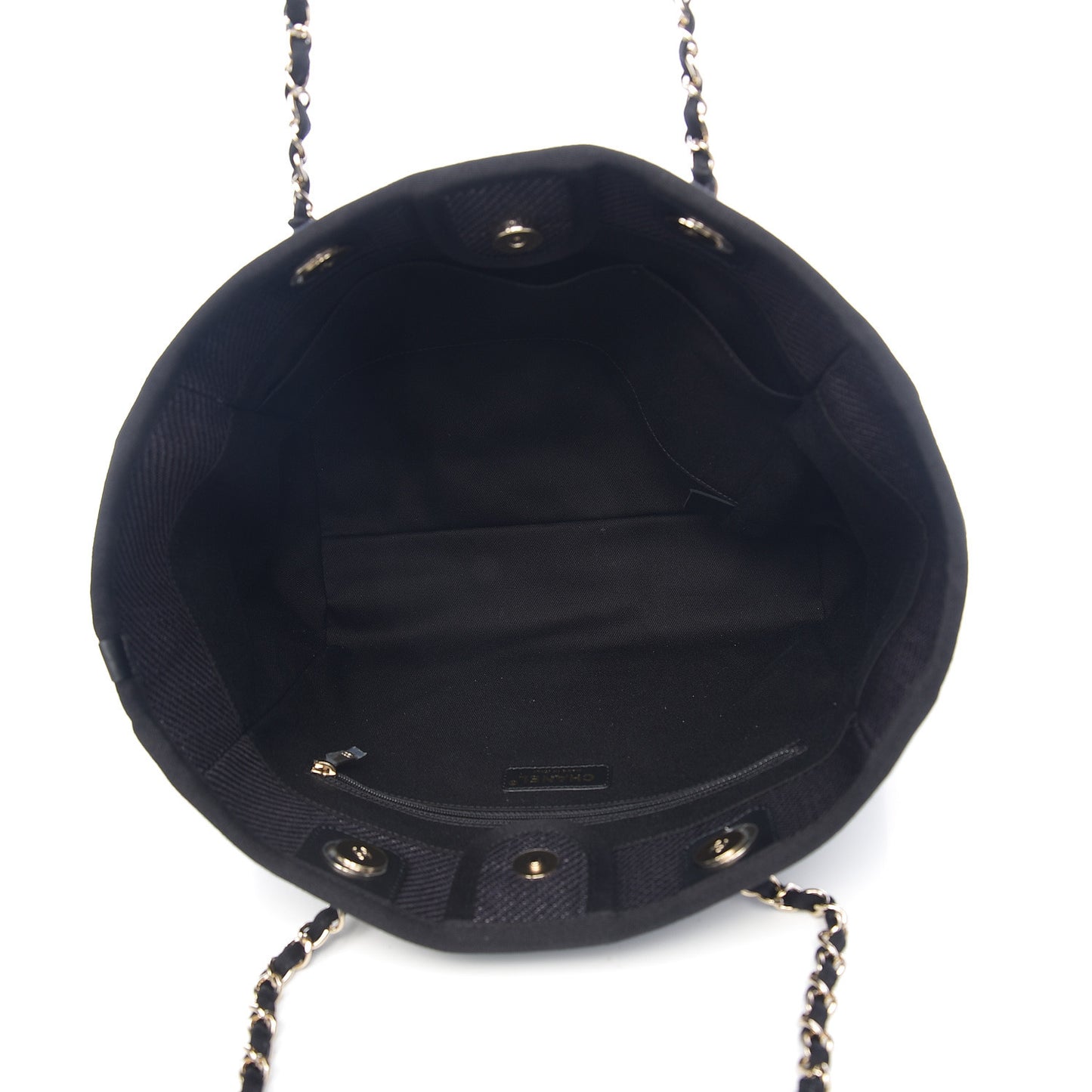 Mixed Fibers Calfskin Small Deauville Tote Black