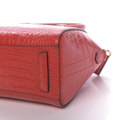 Givenchy Calfskin Crocodile Embossed Mini Antigona Red 10 of 11
