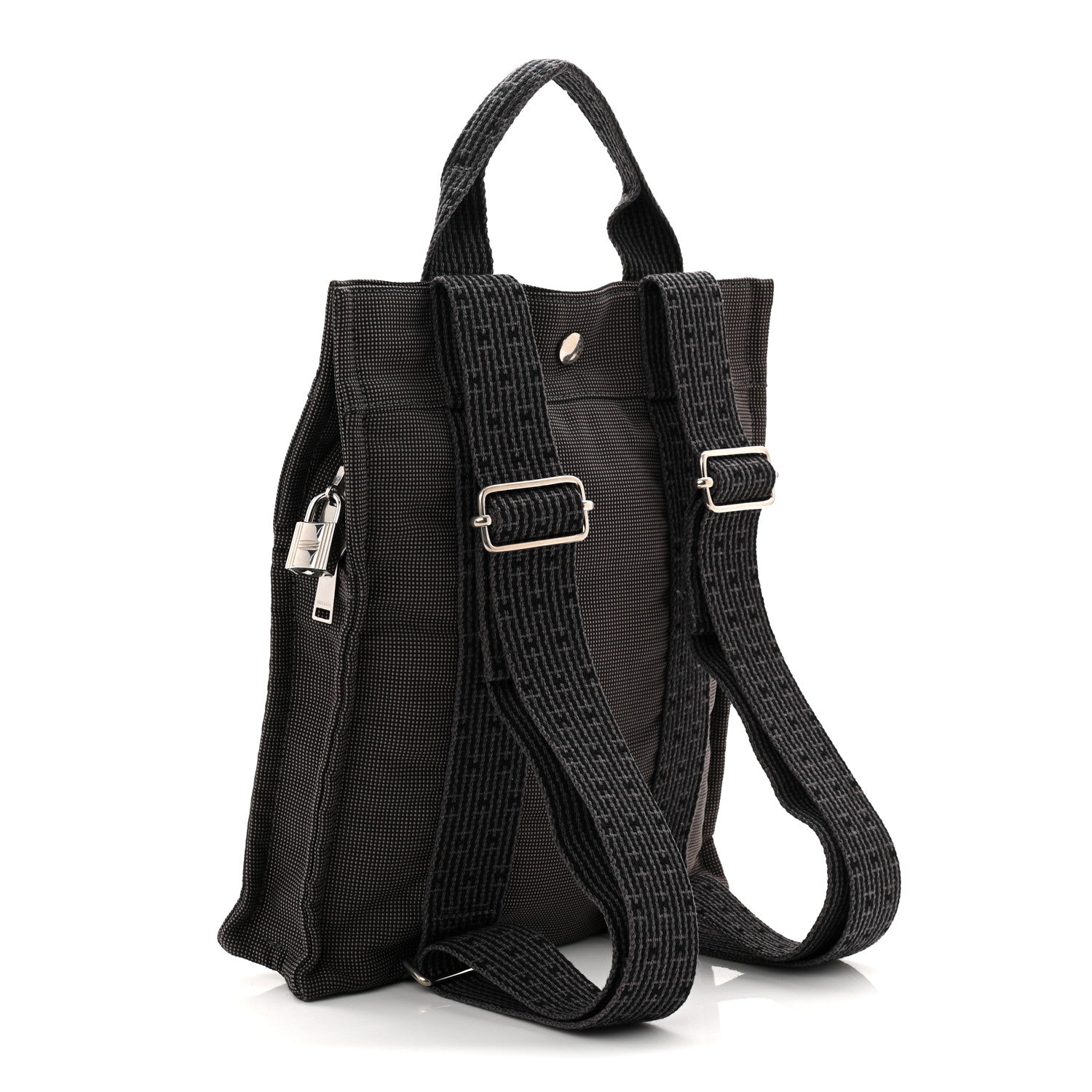Hermes Canvas Herline Backpack Grey 4 of 17