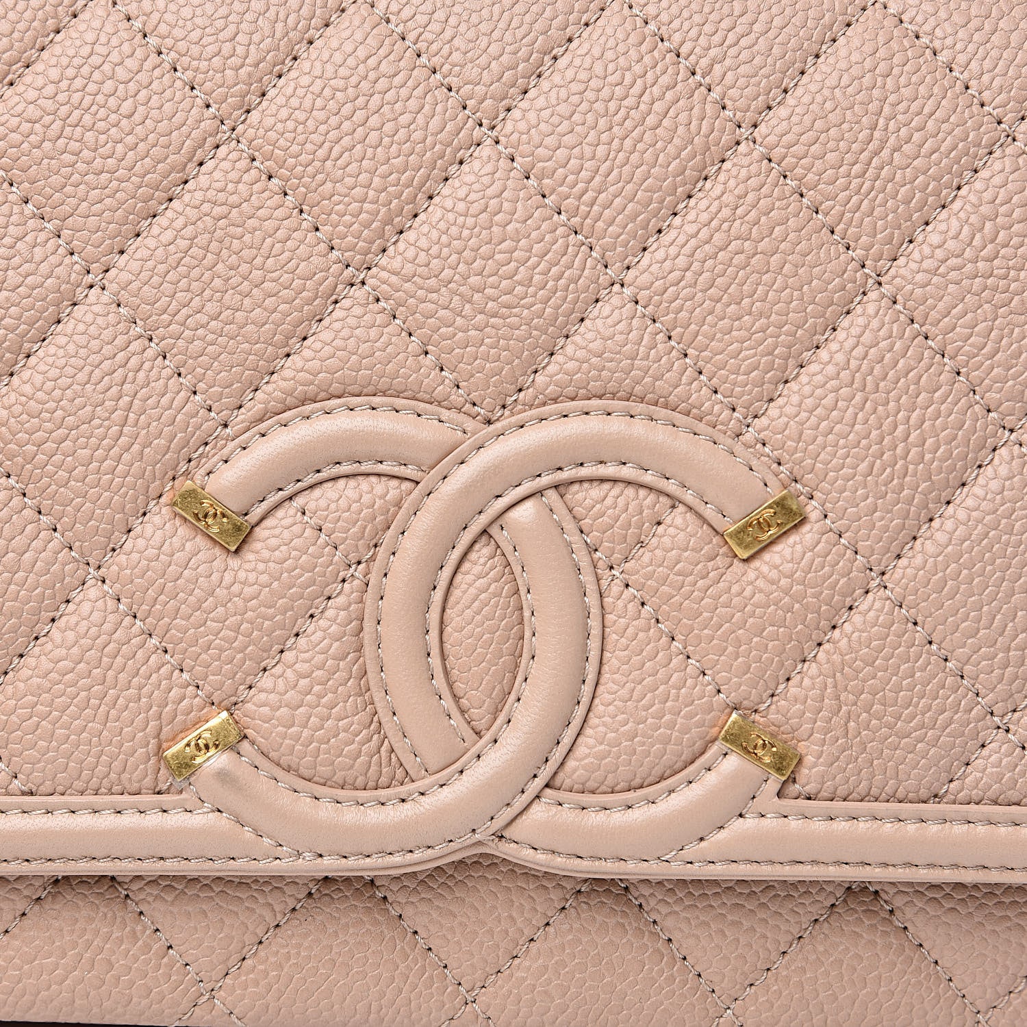 Chanel Caviar Quilted Medium CC Filigree Flap Beige 8 of 12