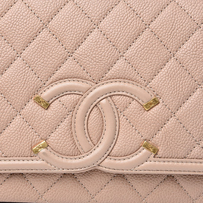 Chanel Caviar Quilted Medium CC Filigree Flap Beige 8 of 12