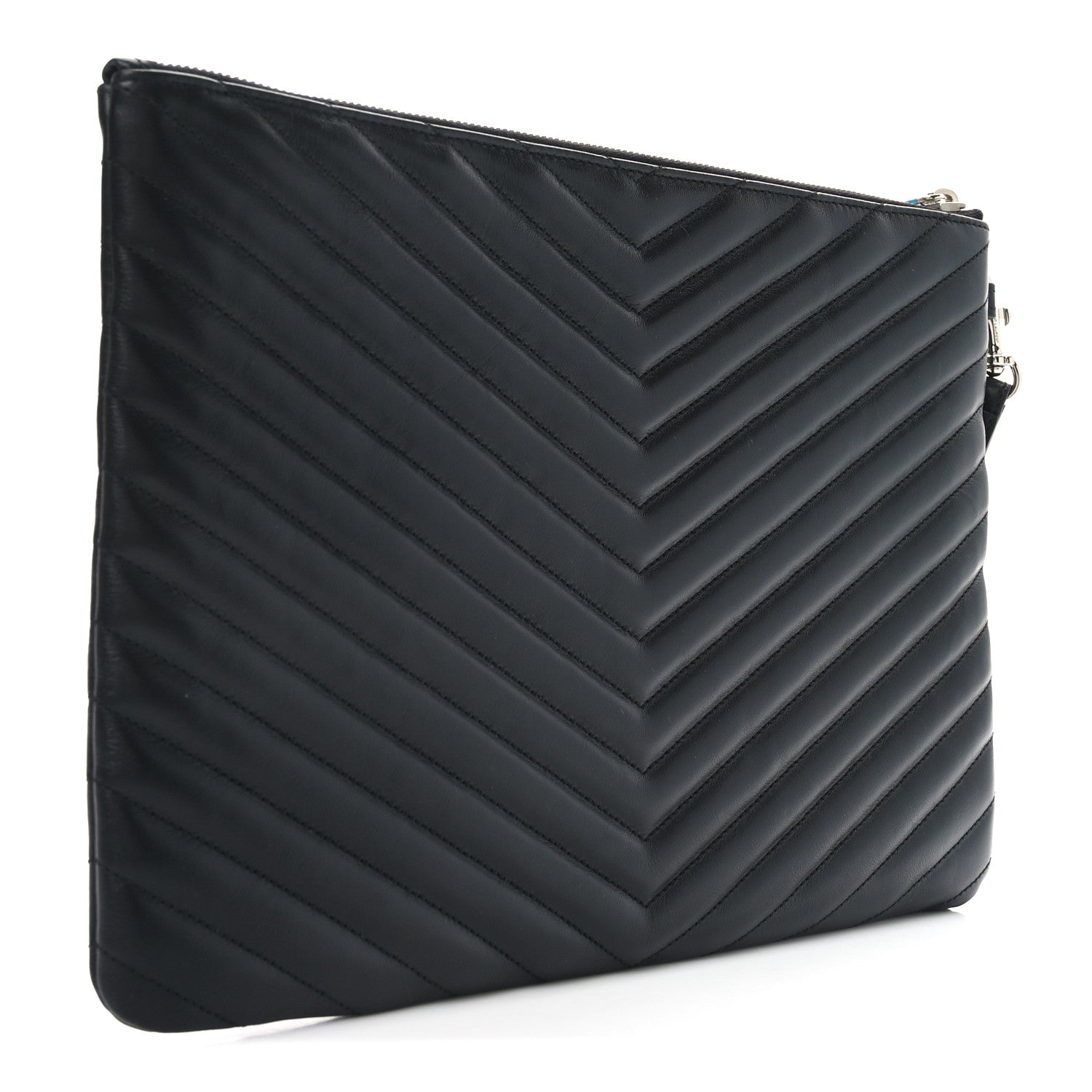 Saint Laurent Calfskin Matelasse Monogram Cassandre Tablet Pouch Black 3 of 8