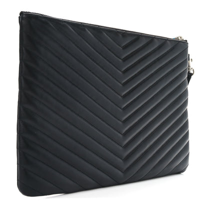 Saint Laurent Calfskin Matelasse Monogram Cassandre Tablet Pouch Black 3 of 8