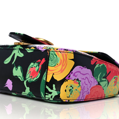 Gucci X KEN SCOTT Calfskin Matelasse Floral Small GG Marmont Shoulder Bag Black 11 of 14