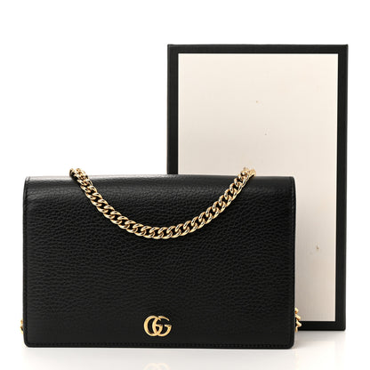 Gucci Calfskin Mini GG Marmont Chain Wallet Black 10 of 10