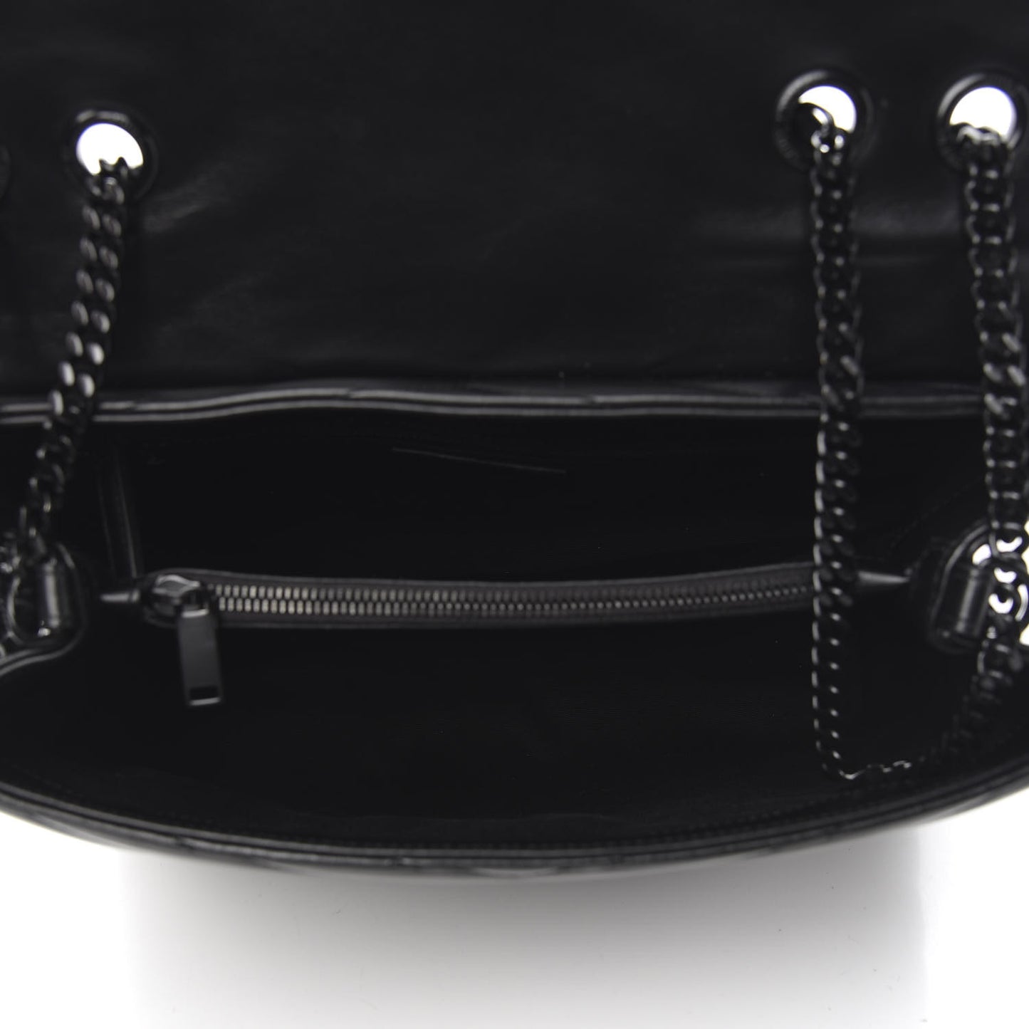 Calfskin Y Quilted Monogram Medium Loulou Chain Satchel Black