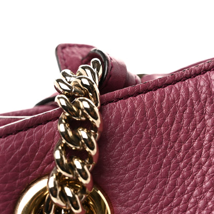 Gucci Pebbled Calfskin Medium Soho Chain Shoulder Bag Peonia Flower 12 of 13