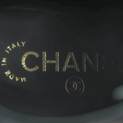 Chanel Suede Patent Calfskin Pearl Cap Toe Short Boots 36 Black 7 of 7