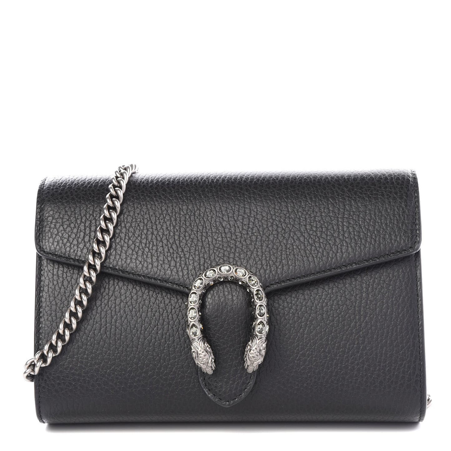 Calfskin Mini Dionysus Chain Wallet Black